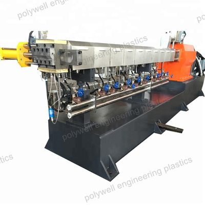 Production PA66 Parallel Twin Screw Plastic Granulator Machine Raw Material Forming Machine