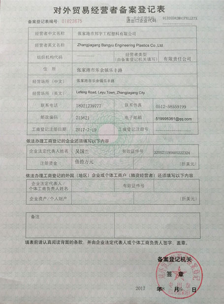China Suzhou Polywell Engineering Plastics Co.,Ltd certification